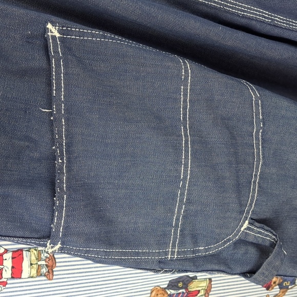 Vintage 60s LEE jelt denim sanforized union made dark blue cotton bib overalls - Picture 4 of 8